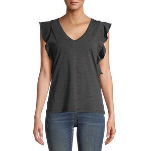 Time and Tru Women's Ruffle Sleeve Tank